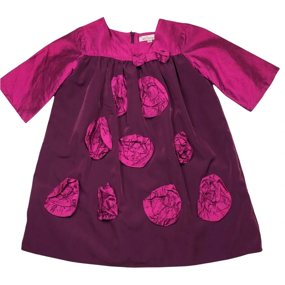 Halabaloo Fuschia Pink Unique Floral Dress size 6 - Picture 1 of 5